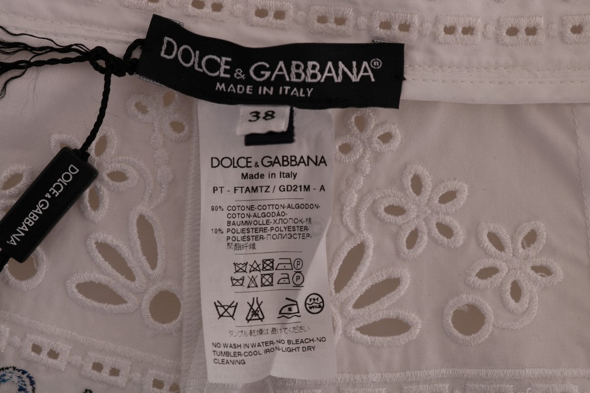 Pantalones Capri calados Majolica multicolor de Dolce & Gabbana