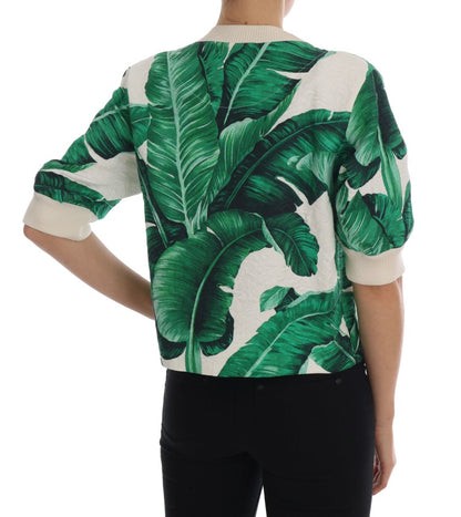 Suéter Dolce & Gabbana de piña, plátano y lentejuelas con cuello redondo
