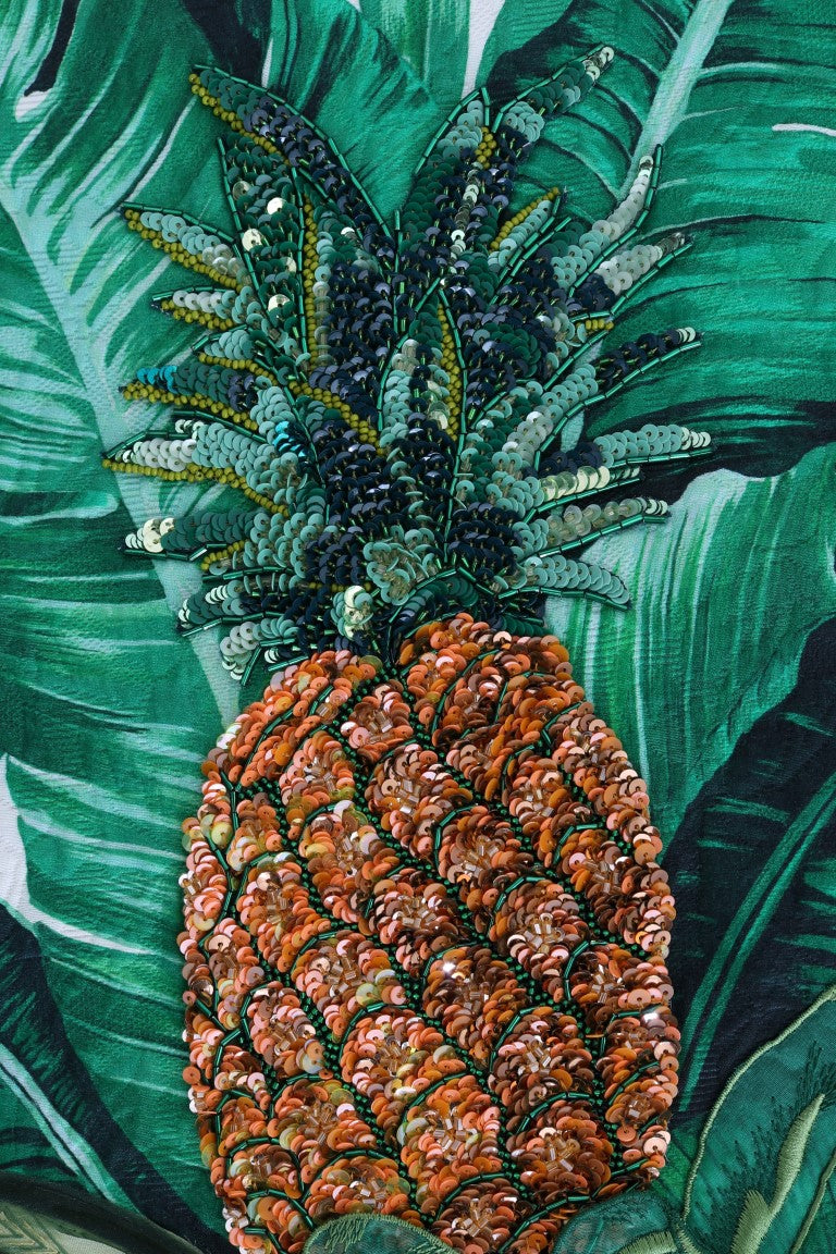 Suéter Dolce & Gabbana de piña, plátano y lentejuelas con cuello redondo
