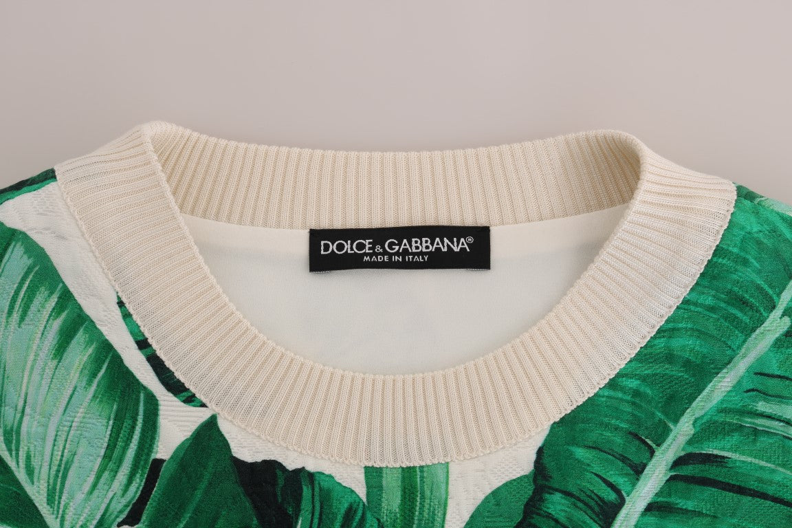 Suéter Dolce & Gabbana de piña, plátano y lentejuelas con cuello redondo