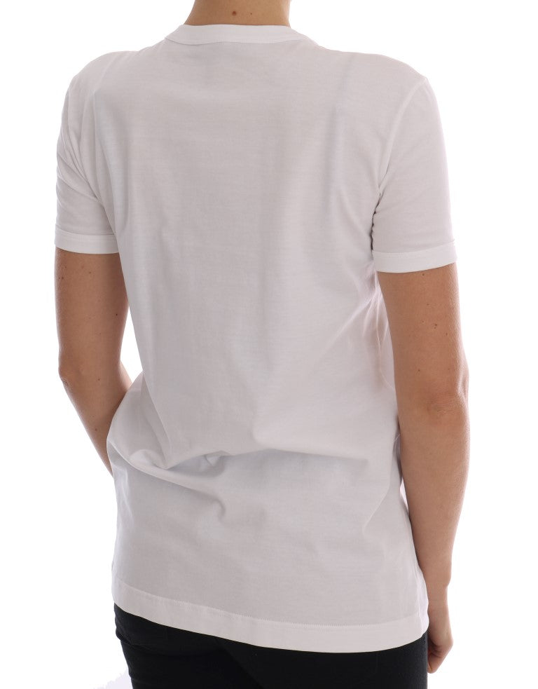 Camiseta Blanca de Algodón "Cuento de Hadas" de Dolce & Gabbana