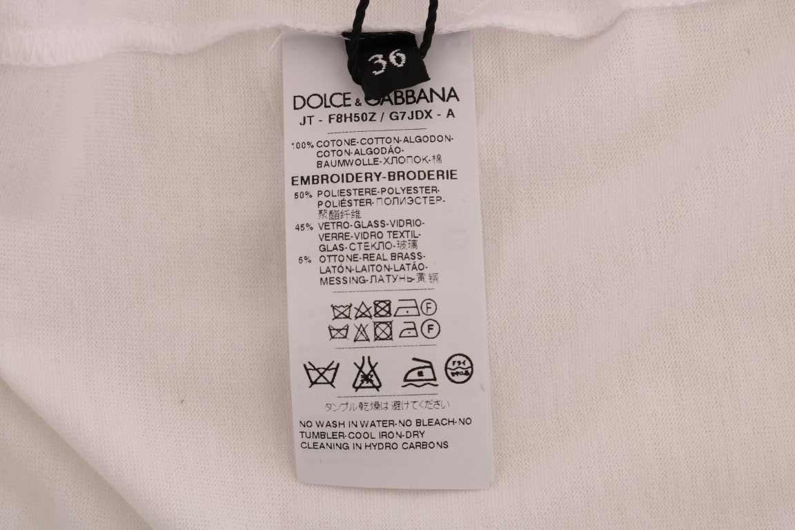 Camiseta Blanca de Algodón "Cuento de Hadas" de Dolce & Gabbana