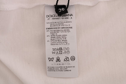 Camiseta Blanca de Algodón "Cuento de Hadas" de Dolce & Gabbana