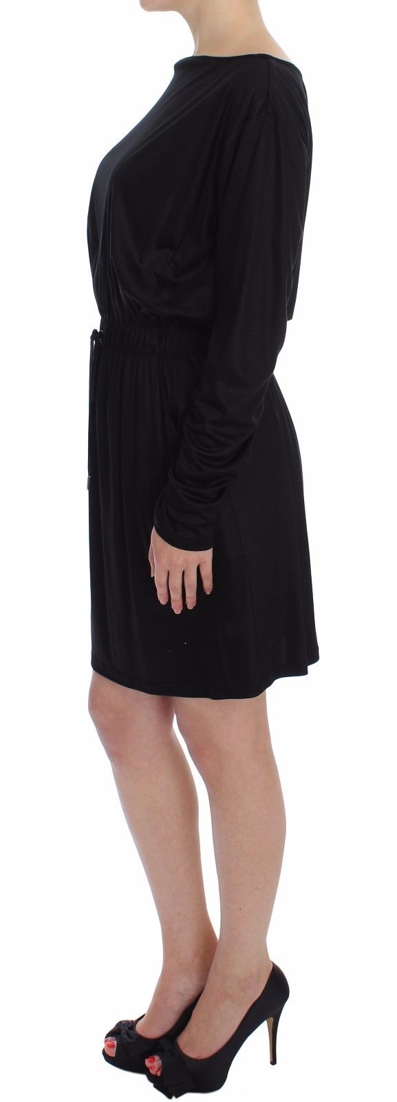 Vestido Versace Jeans negro modal seda hasta la rodilla