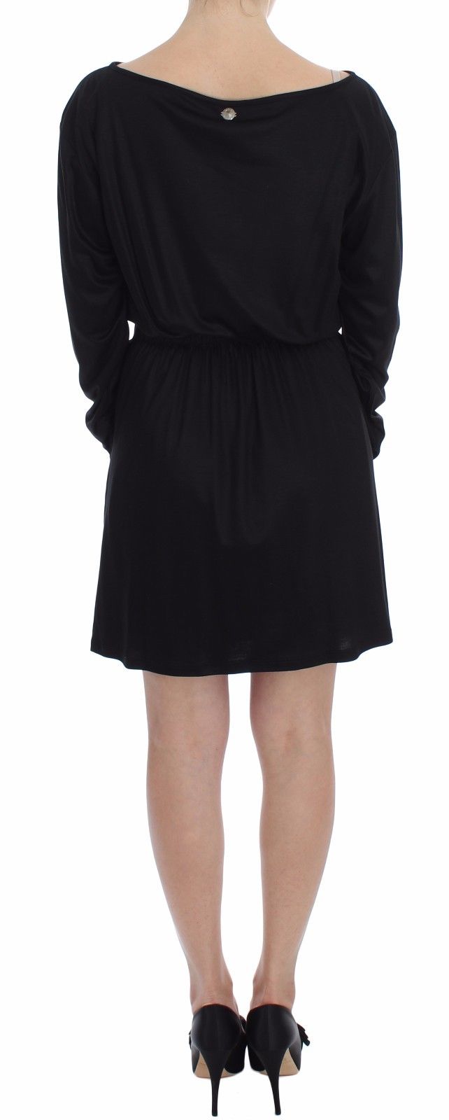 Vestido Versace Jeans negro modal seda hasta la rodilla