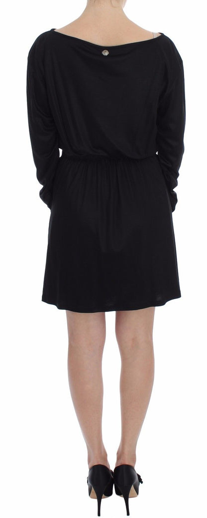 Vestido Versace Jeans negro modal seda hasta la rodilla