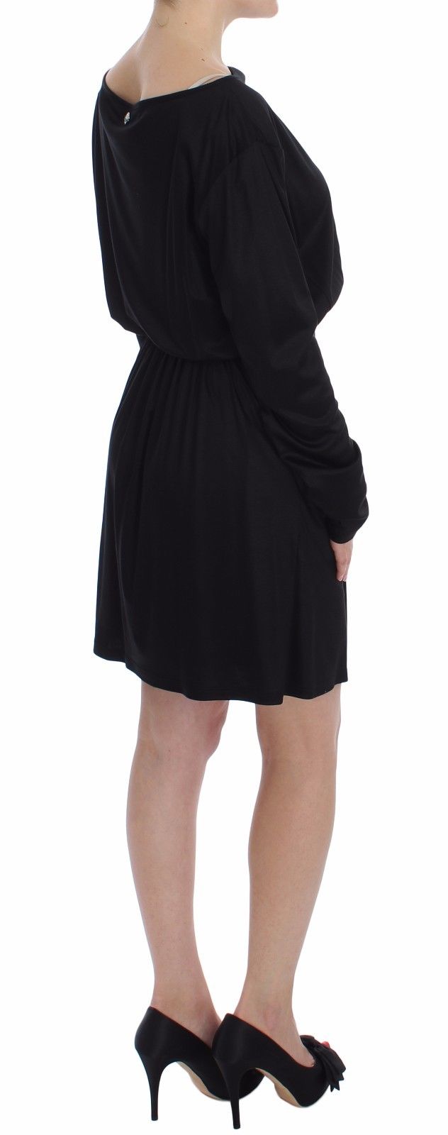 Vestido Versace Jeans negro modal seda hasta la rodilla