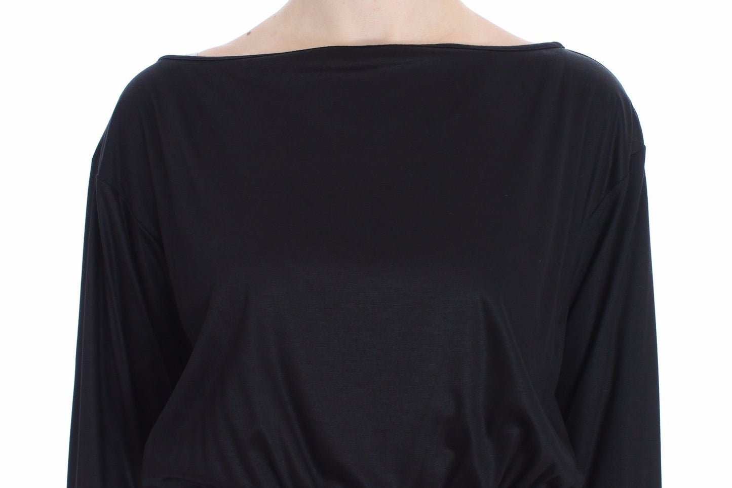Vestido Versace Jeans negro modal seda hasta la rodilla