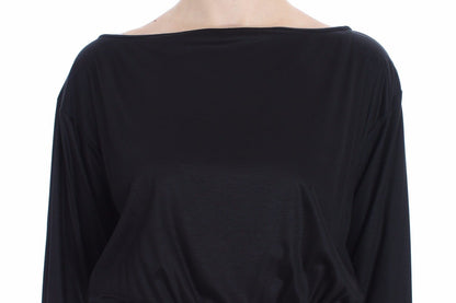 Vestido Versace Jeans negro modal seda hasta la rodilla