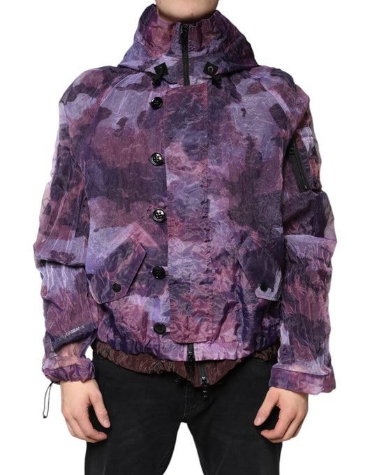 Chaqueta Blusón con Capucha para Hombre Camuflaje Púrpura Dolce & Gabbana
