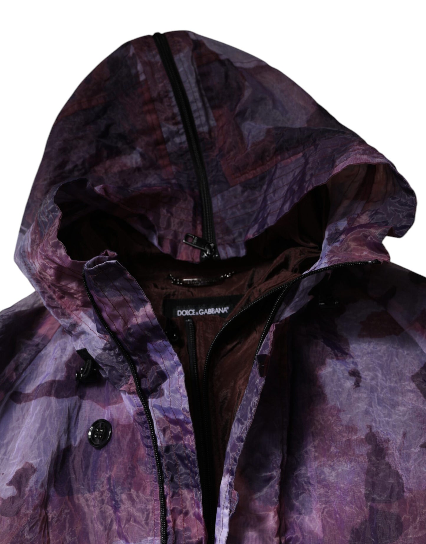 Chaqueta Blusón con Capucha para Hombre Camuflaje Púrpura Dolce & Gabbana