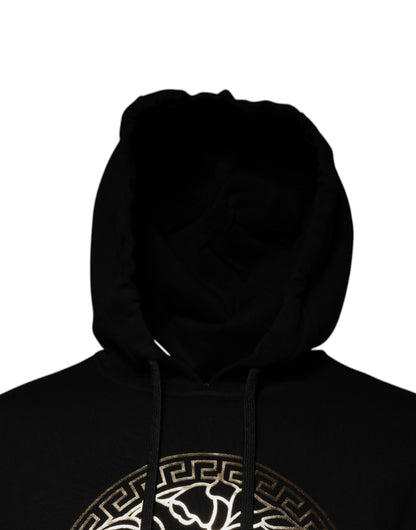Sudadera con capucha y jersey de algodón con Medusa negra de Versace