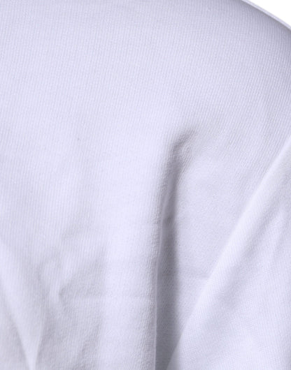 Suéter de punto con cuello redondo y Medusa bordada en blanco de Versace