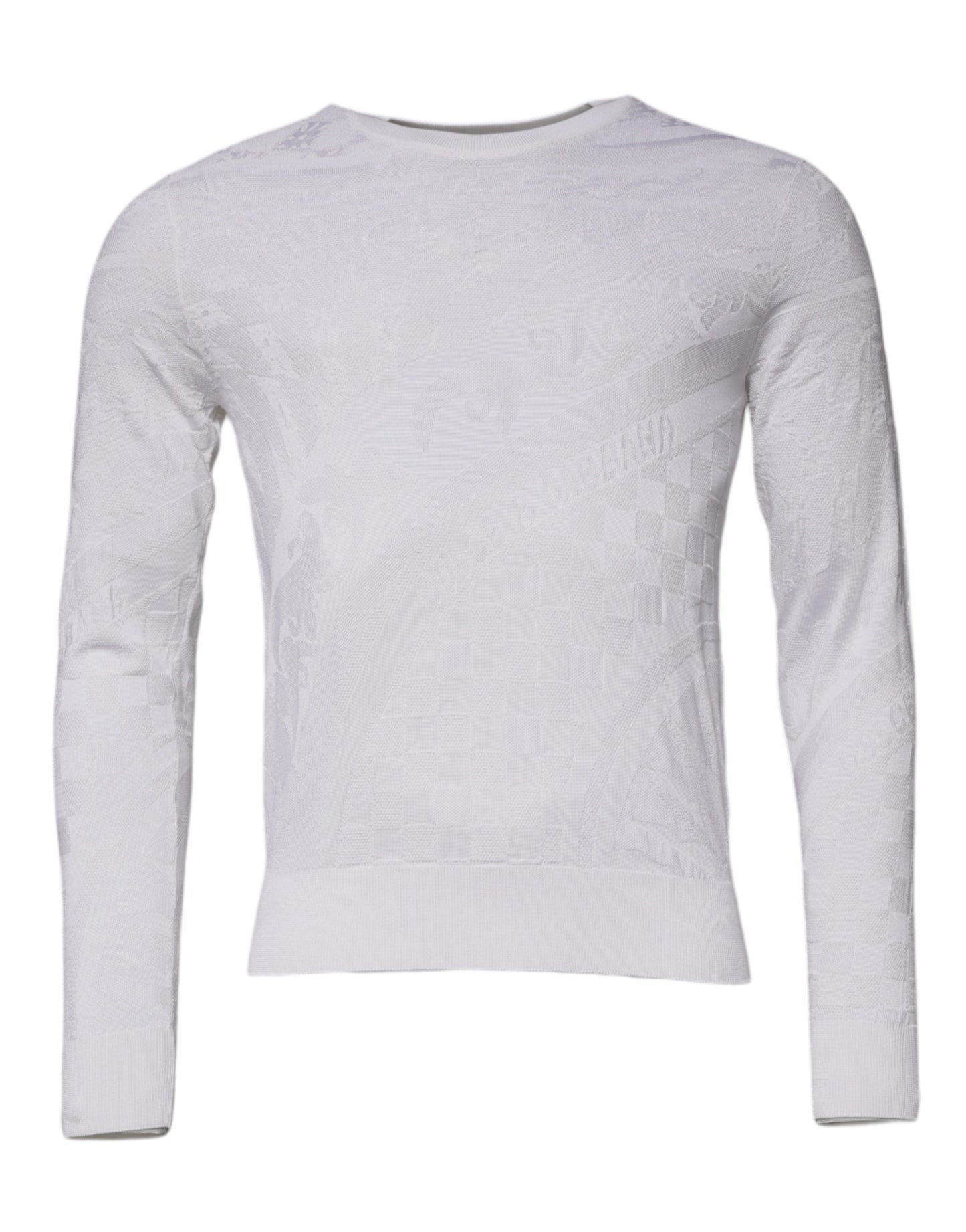 Suéter Dolce & Gabbana de seda blanca con cuello redondo para hombre