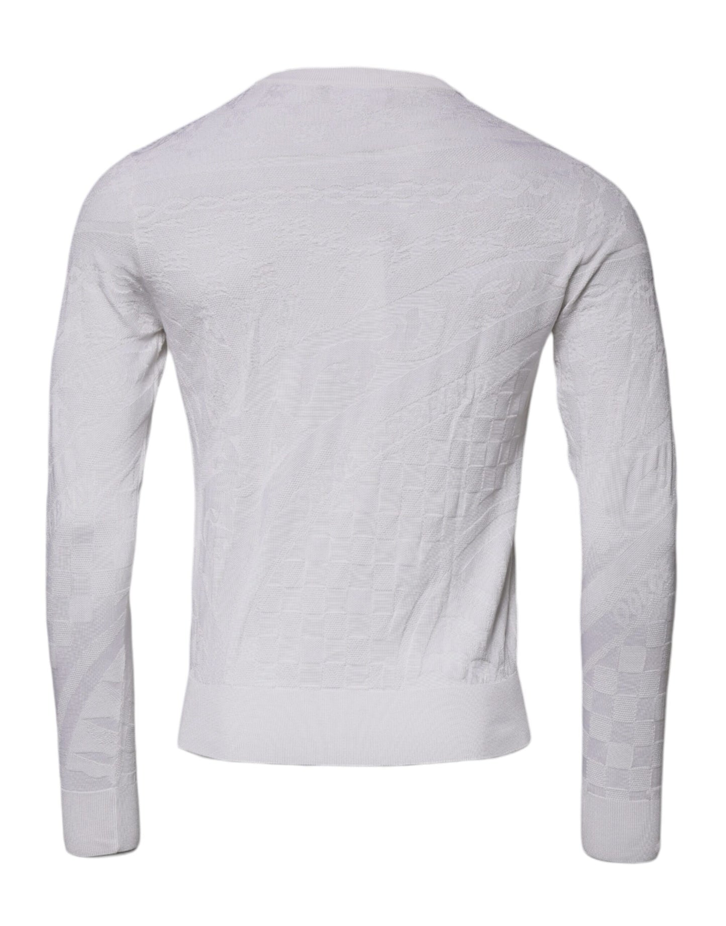 Suéter Dolce & Gabbana de seda blanca con cuello redondo para hombre