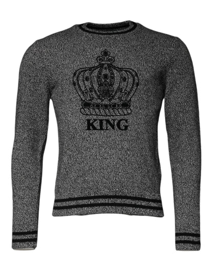 Suéter de cachemira Dolce & Gabbana de punto pullover gris Crown King