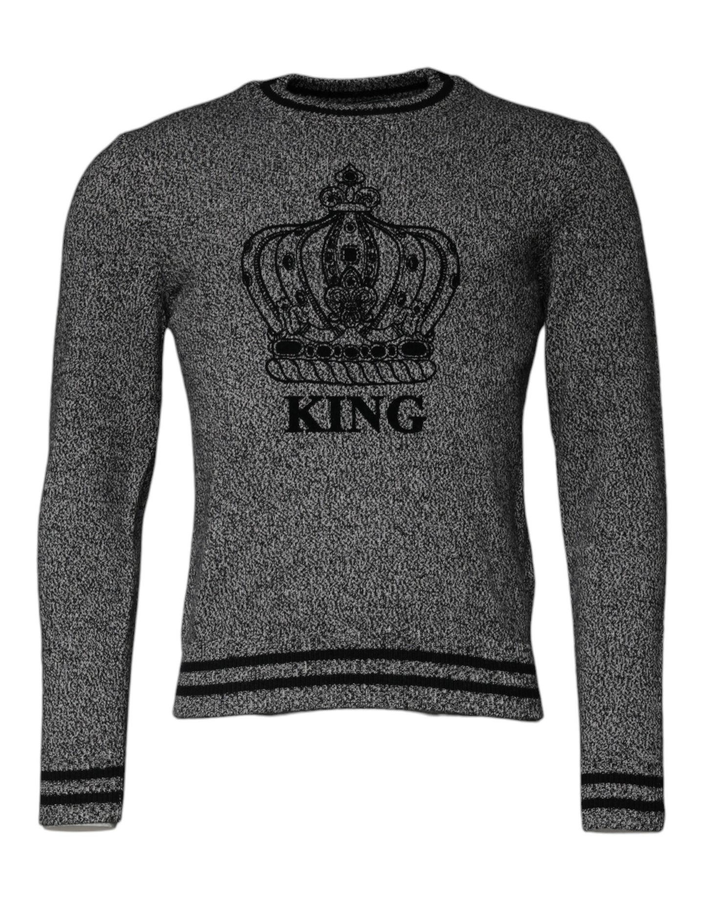 Suéter de cachemira Dolce & Gabbana de punto pullover gris Crown King
