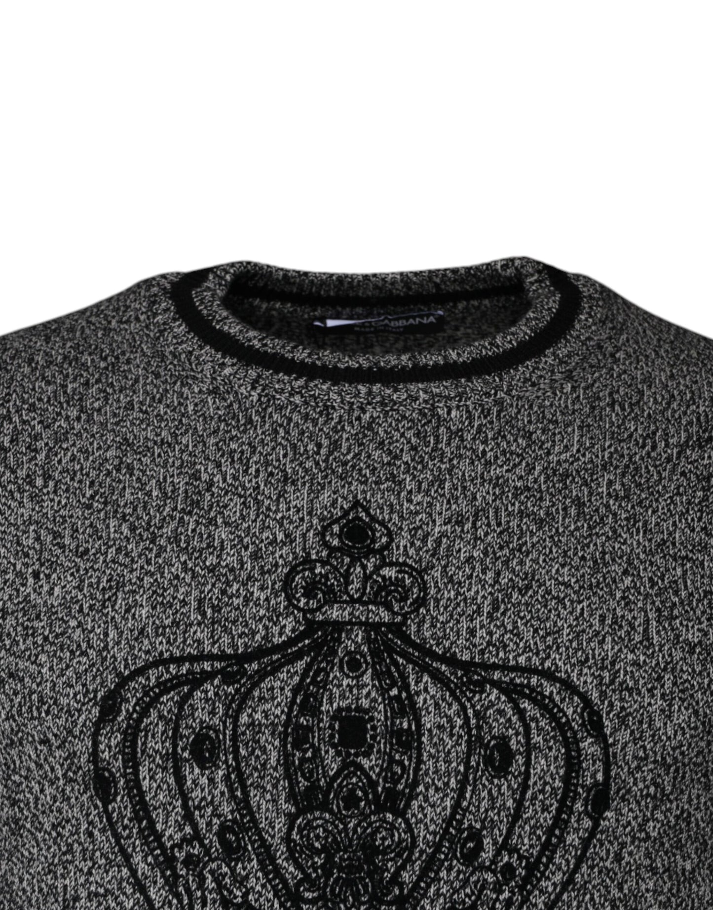 Suéter de cachemira Dolce & Gabbana de punto pullover gris Crown King