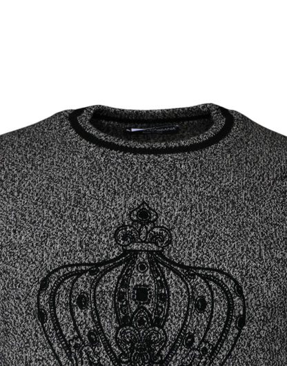 Suéter de cachemira Dolce & Gabbana de punto pullover gris Crown King