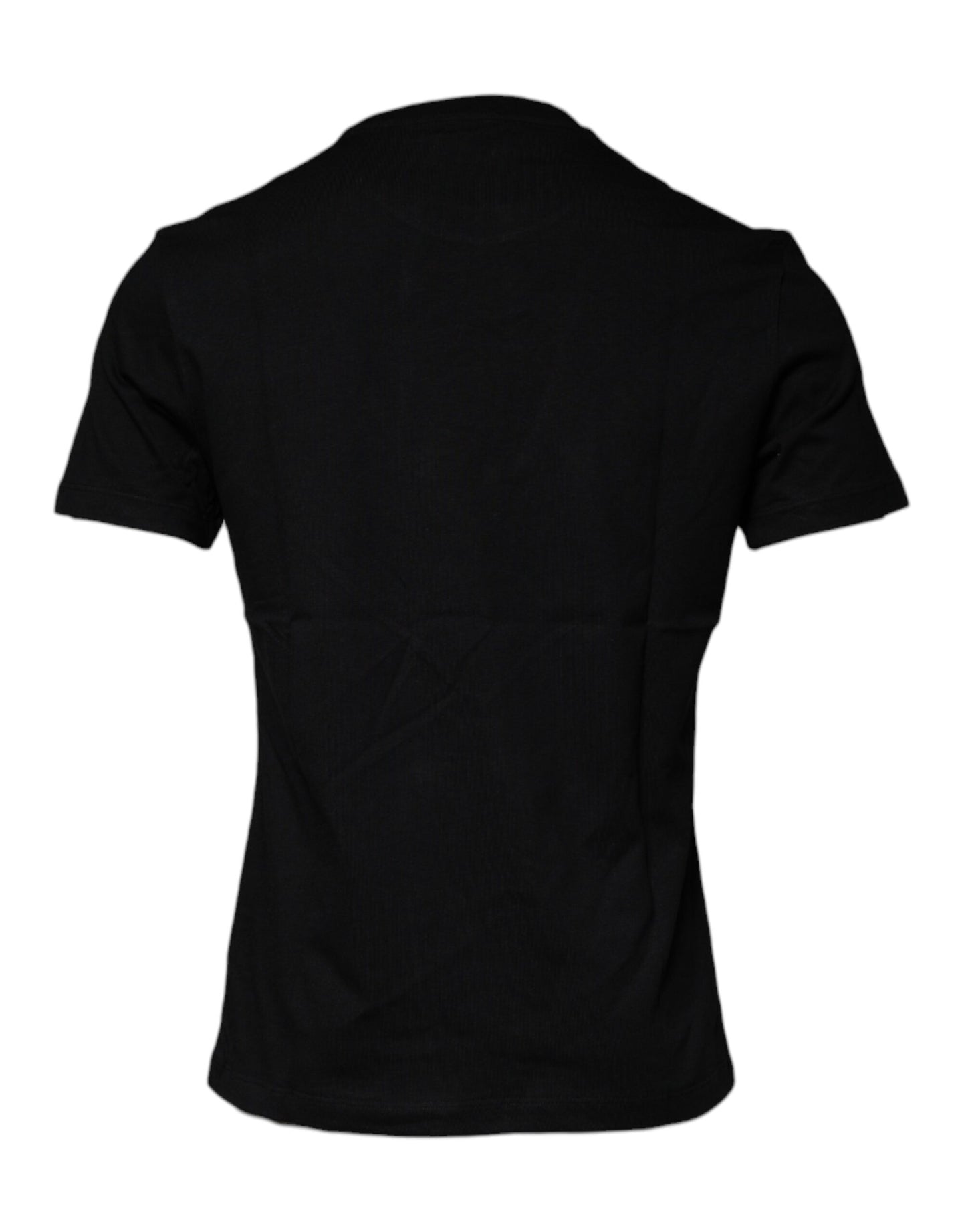 Camiseta de algodón con cuello redondo y estampado de Medusa de Versace en negro