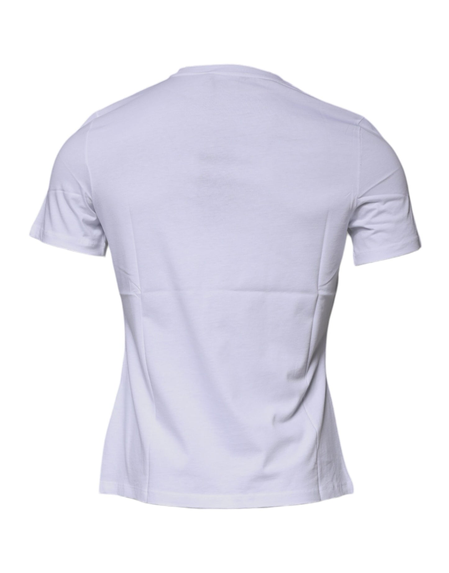 Camiseta de cuello redondo de algodón con estampado Medusa blanca de Versace