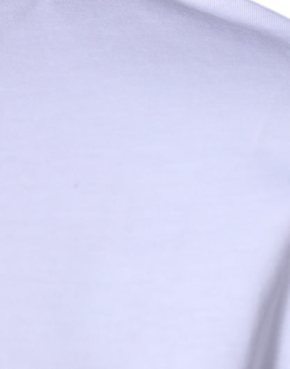 Dolce & Gabbana Camiseta de Algodón con Cuello Redondo de Leopardo Blanco y Rojo