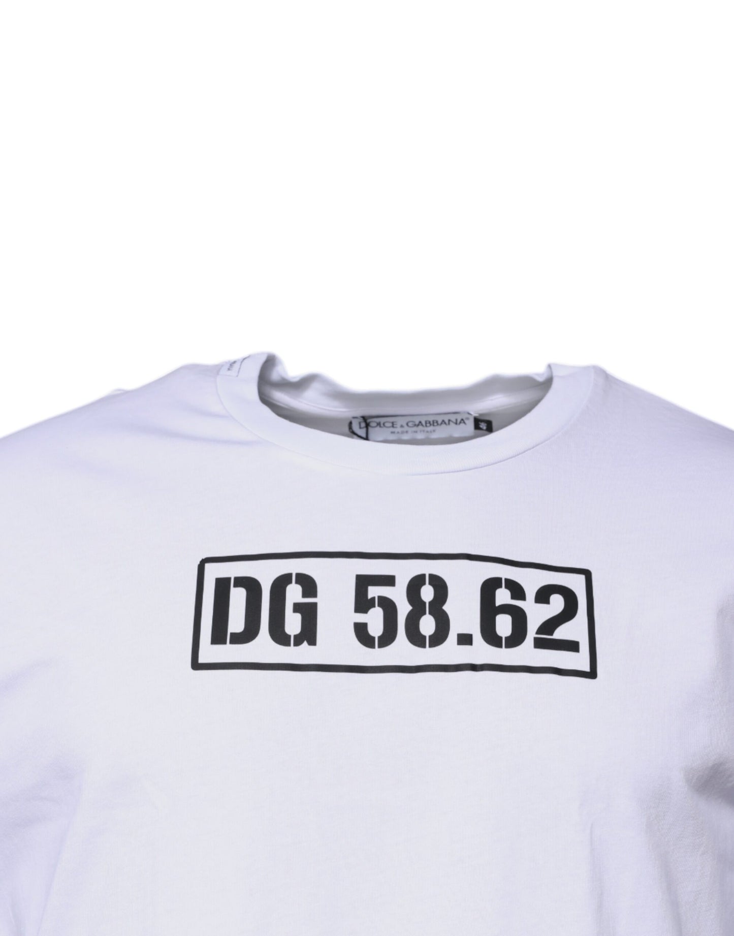 Camiseta Dolce & Gabbana de Algodón Blanca con Cuello Redondo y Logo DG