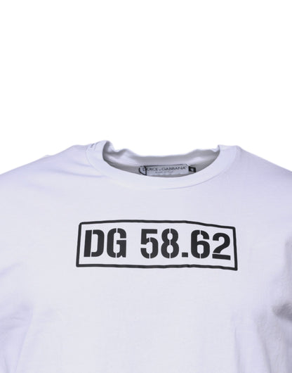 Camiseta Dolce & Gabbana de Algodón Blanca con Cuello Redondo y Logo DG
