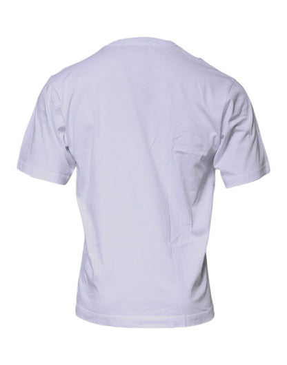 Camiseta Dolce & Gabbana de Algodón Blanca con Cuello Redondo y Logo DG