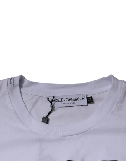 Camiseta Dolce & Gabbana de Algodón Blanca con Cuello Redondo y Logo DG