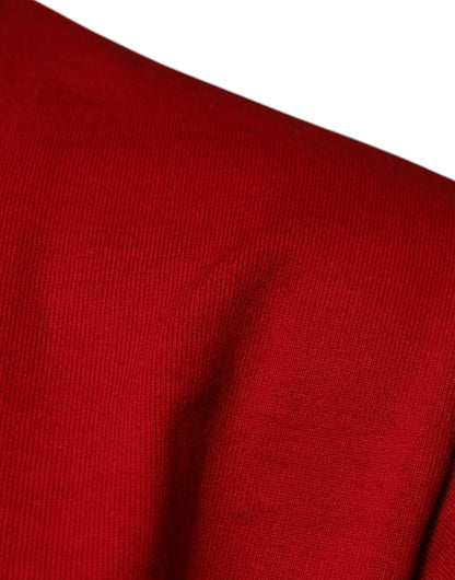 Camiseta de algodón de cuello redondo con el ojo DG en rojo de Dolce & Gabbana