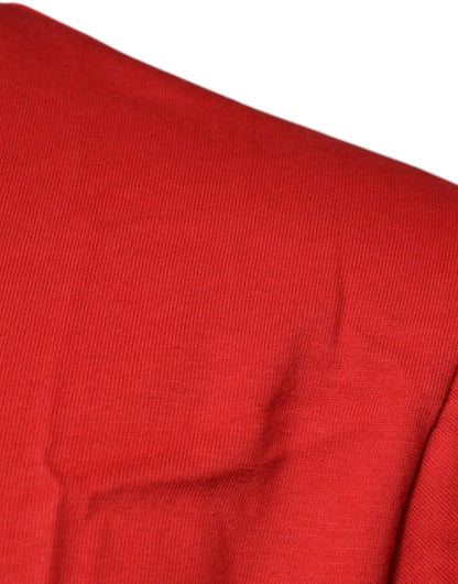 Camiseta de cuello redondo de algodón con logo DG rojo de Dolce & Gabbana