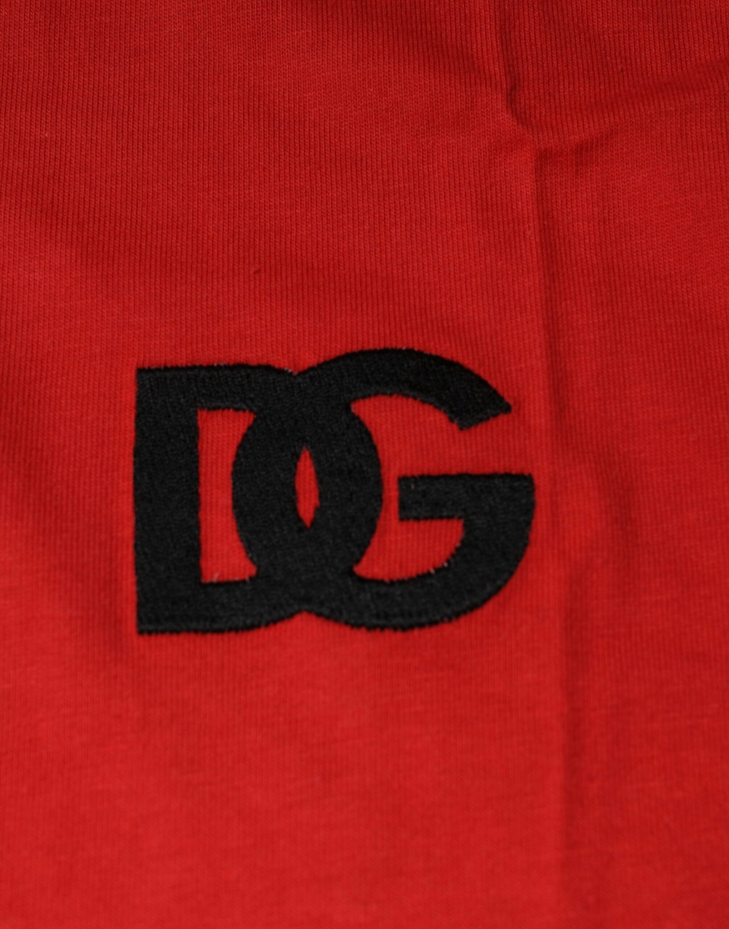 Camiseta de cuello redondo de algodón con logo DG rojo de Dolce & Gabbana