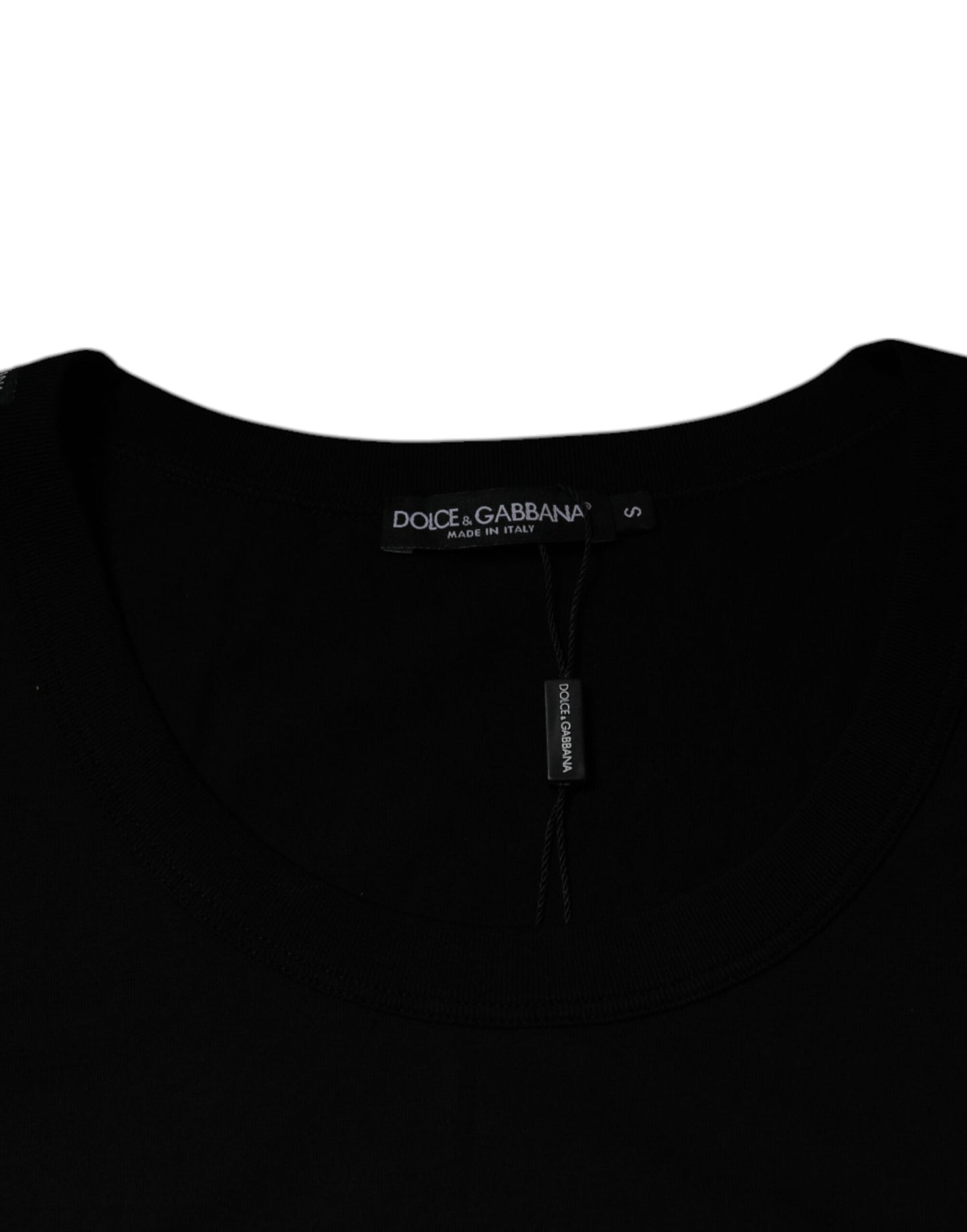 Camiseta sin mangas de cuello redondo de algodón negro Dolce & Gabbana