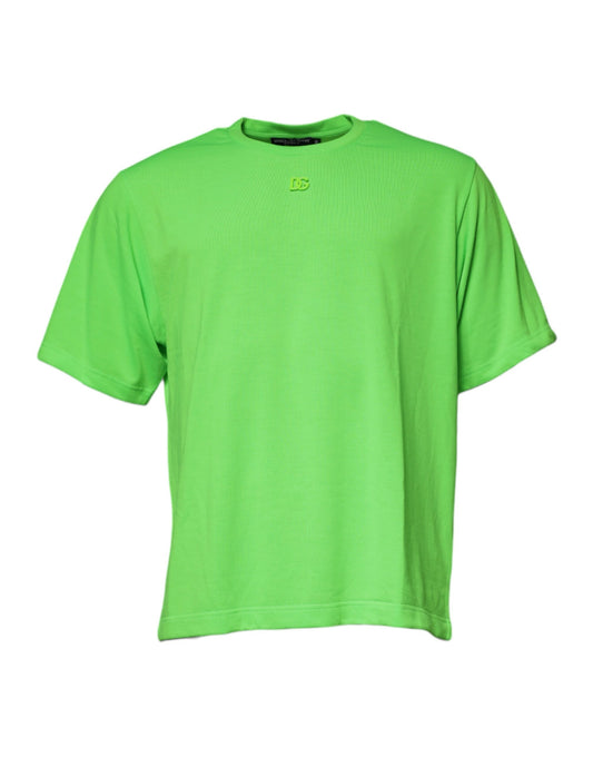 Camiseta Dolce & Gabbana de algodón con cuello redondo y logotipo DG en color verde