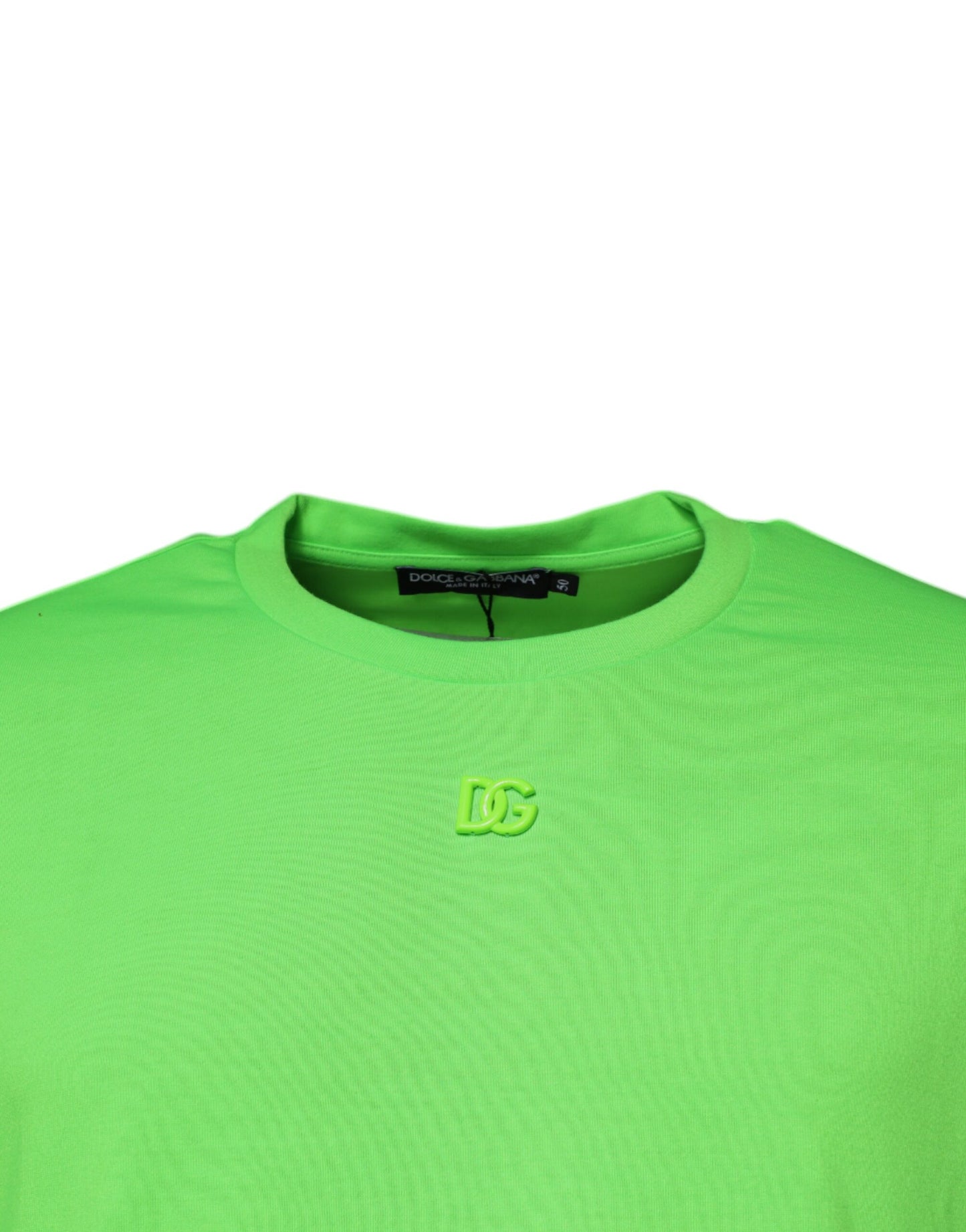 Camiseta Dolce & Gabbana de algodón con cuello redondo y logotipo DG en color verde