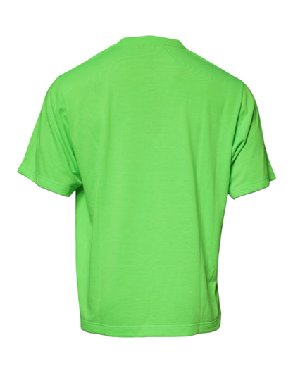 Camiseta Dolce & Gabbana de algodón con cuello redondo y logotipo DG en color verde