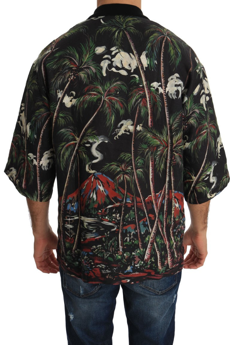 Dolce & Gabbana T-shirt à Manches Courtes Noir Volcano Sicile