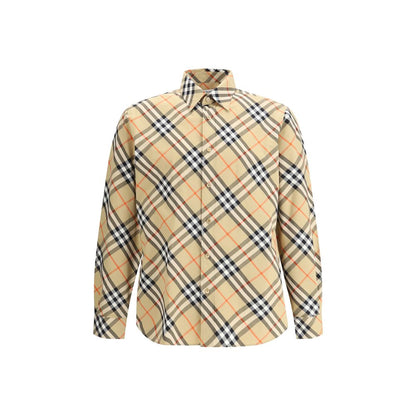 Camisa con diseño de algodón beige de Burberry