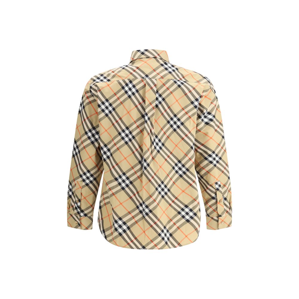 Camisa con diseño de algodón beige de Burberry