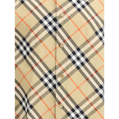 Camisa con diseño de algodón beige de Burberry