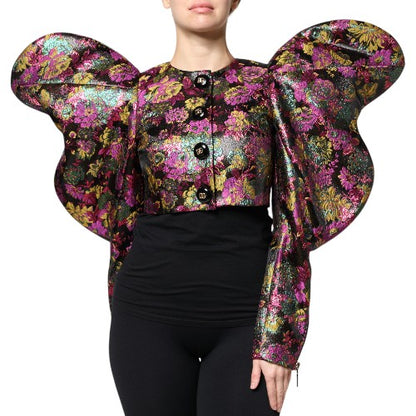 Chaqueta corta con jacquard floral multicolor de Dolce & Gabbana