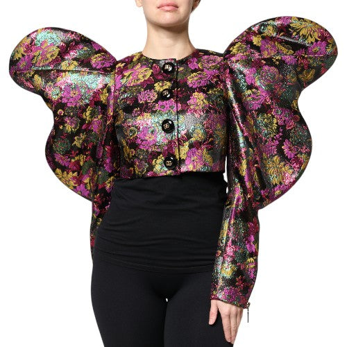Chaqueta corta con jacquard floral multicolor de Dolce & Gabbana