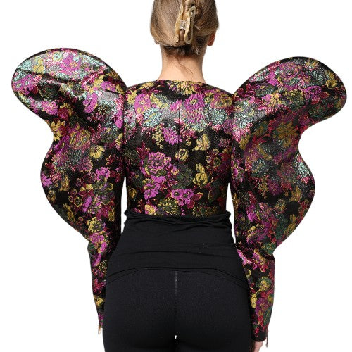Chaqueta corta con jacquard floral multicolor de Dolce & Gabbana