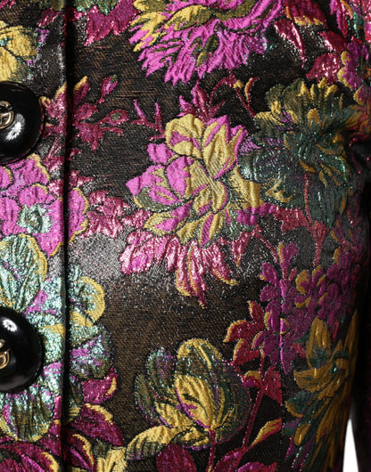 Chaqueta corta con jacquard floral multicolor de Dolce & Gabbana