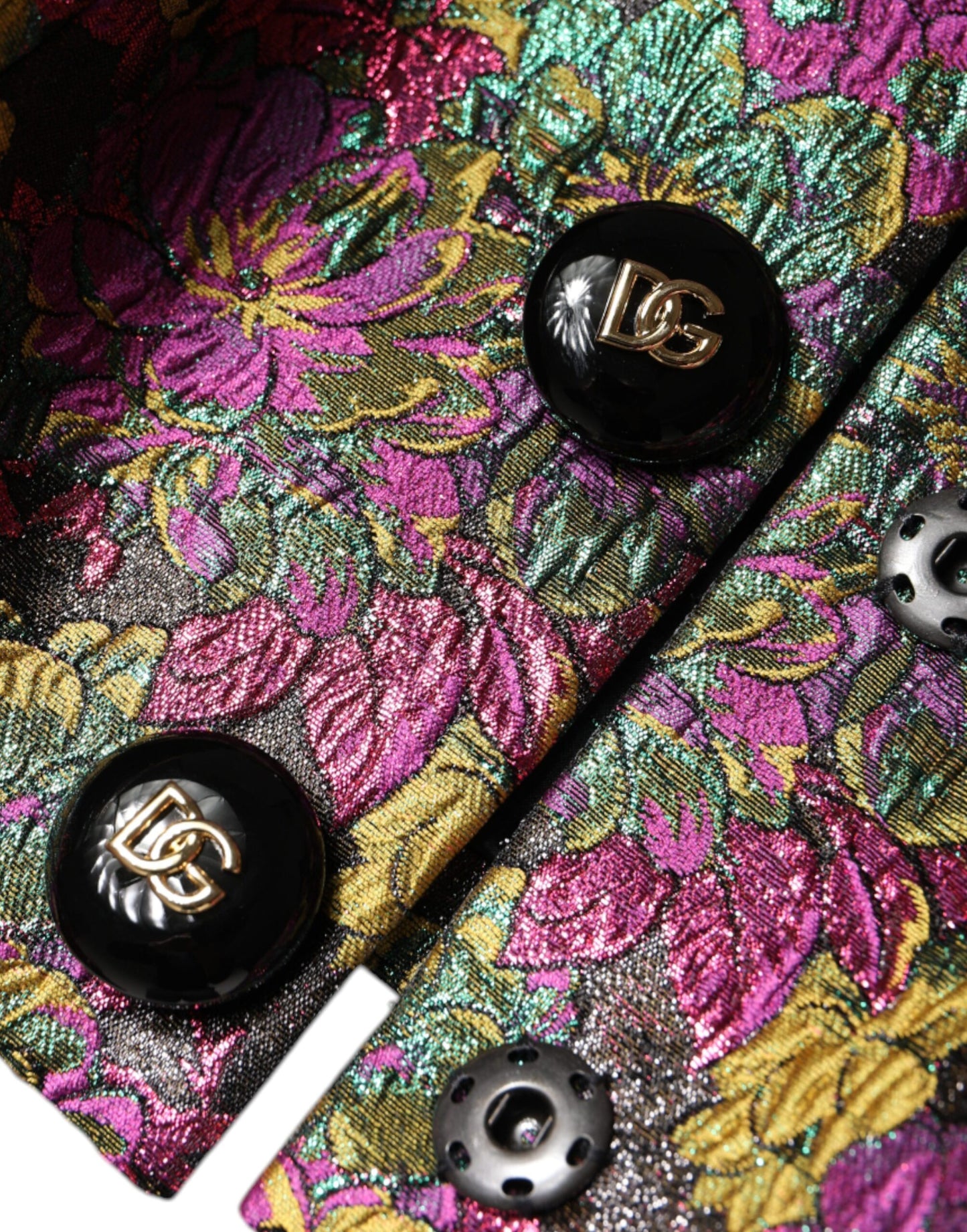 Chaqueta corta con jacquard floral multicolor de Dolce & Gabbana