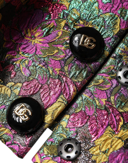 Chaqueta corta con jacquard floral multicolor de Dolce & Gabbana