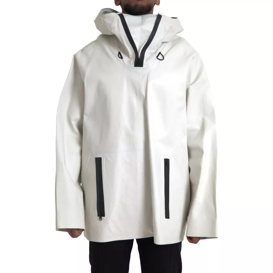 Chaqueta Impermeable Bottega Veneta de Cuero Blanco para Hombre Tipo Blusón
