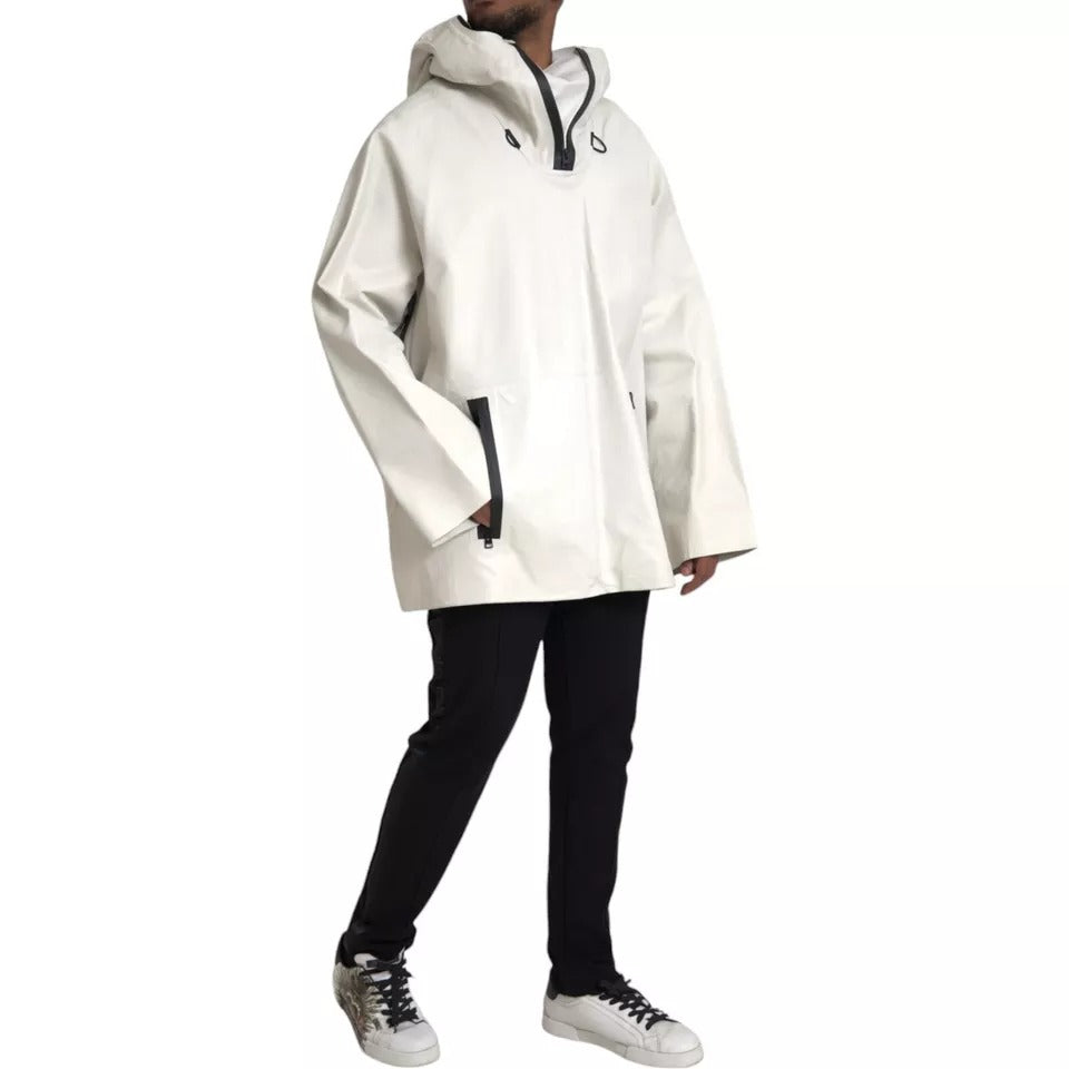 Chaqueta Impermeable Bottega Veneta de Cuero Blanco para Hombre Tipo Blusón