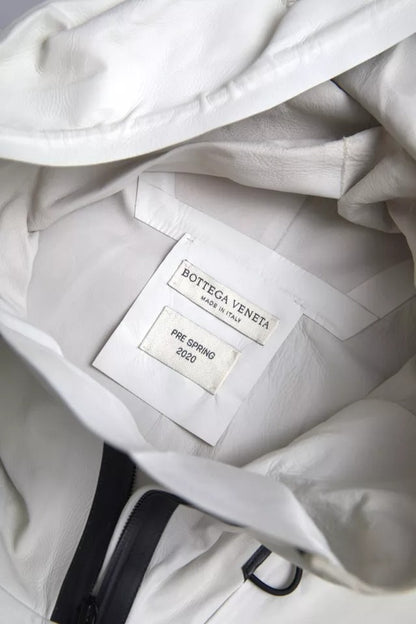 Chaqueta Impermeable Bottega Veneta de Cuero Blanco para Hombre Tipo Blusón
